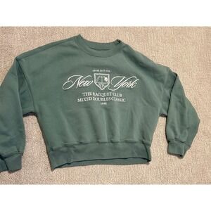 Abercrombie & Fitch New York Racquet Club Crop Sweatshirt Green Large‎